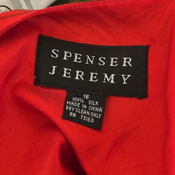 Spenser Jeremy Silk Red Striped Wrap Sarong Dress Plus Size - Picture 6 of 8